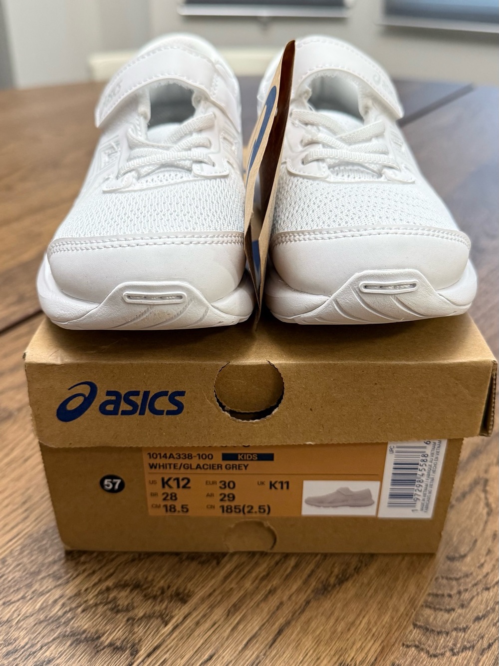 Little Kids' Asics Contend 9 Running Shoes White/Glacier Grey size 12K